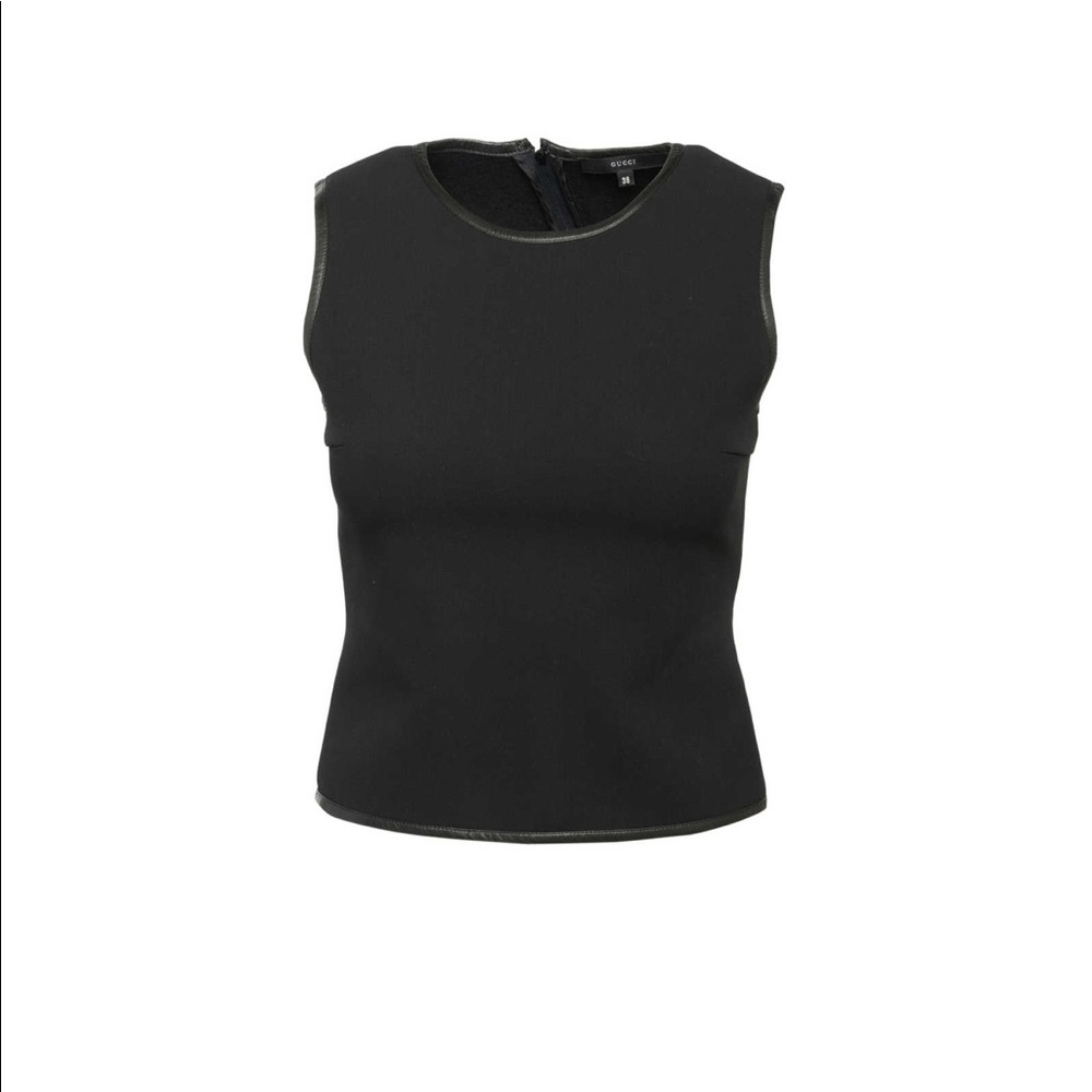 Authentic Gucci Leather Trim Structured Top sz 40